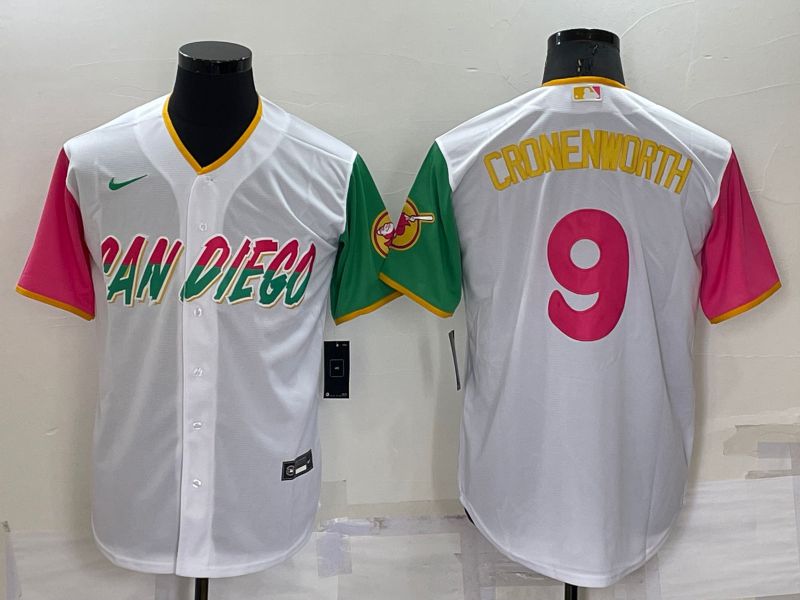 Men San Diego Padres #9 Cronenworth White City Edition Game Nike 2022 MLB Jersey->san diego padres->MLB Jersey